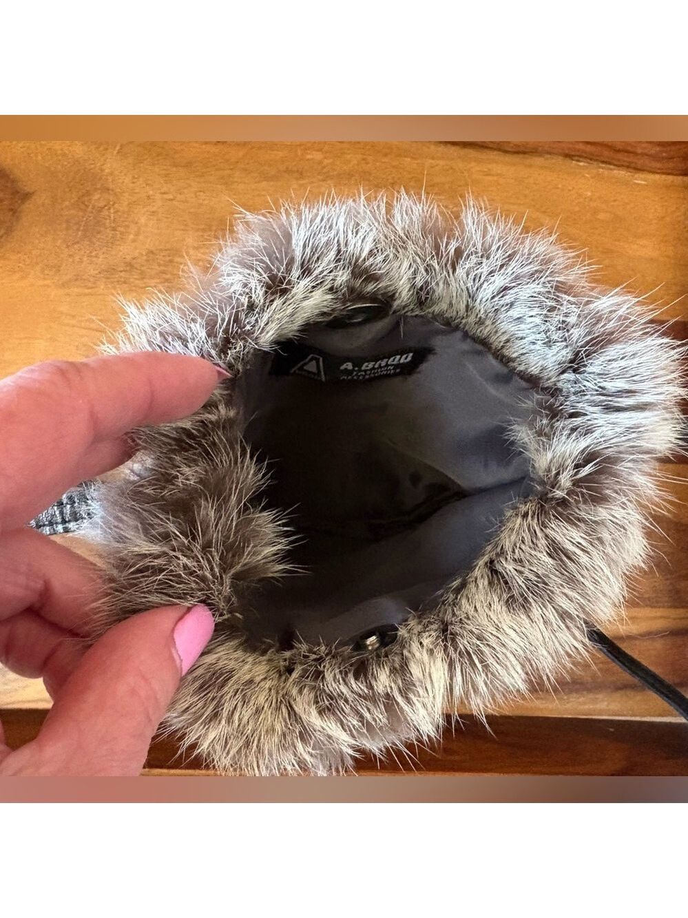 A.BROD Rabbit Fur Crossbody Bag - Picture 3 of 4